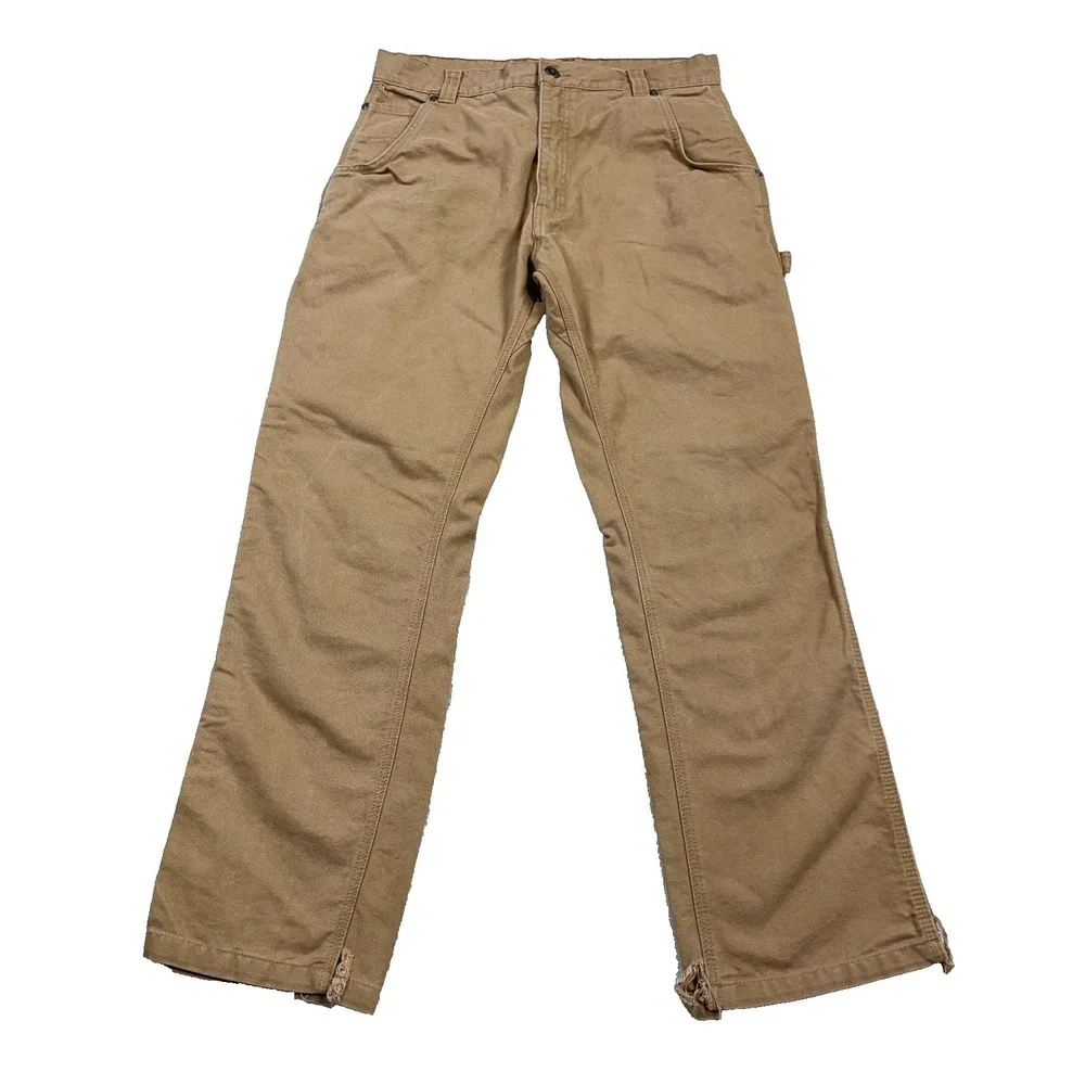 Craftsman Pants Men 32x30 Brown Carpenter Duck Canvas Baggy Work Wear Worn‎
